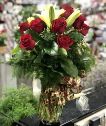 CHRISTMAS ROSES AND LILIES from Martha Mae's Floral & Gifts in McDonough, GA