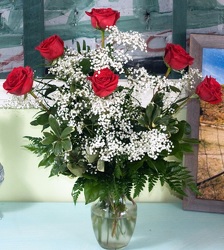 6 Roses Arranged in a Vase from Martha Mae's Floral & Gifts in McDonough, GA