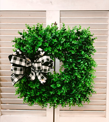 Eucalyptus Square Wreath from Martha Mae's Floral & Gifts in McDonough, GA