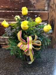 6 Roses Arranged in a Vase from Martha Mae's Floral & Gifts in McDonough, GA